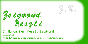 zsigmond meszli business card